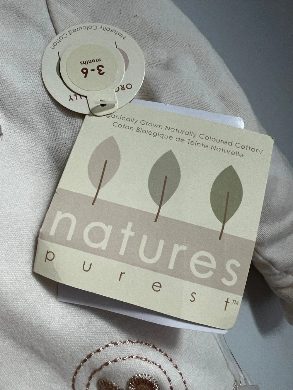 Natures Purest | Cream Hooded Baby Puffer Coat Heart Embroidery NWT Size 3-6M